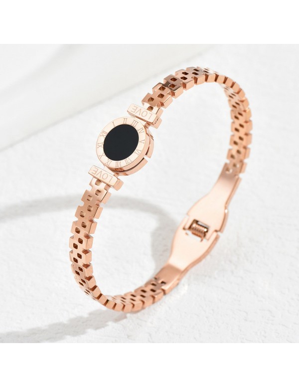 Jewels Galaxy Stainless Steel Rose Gold Plated Rom...