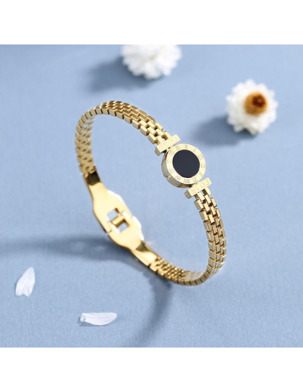 Jewels Galaxy Stainless Steel Gold Plated Roman nu...