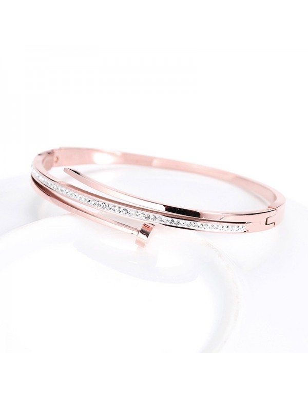 Jewels Galaxy Stainless Steel Rose Gold Plated Ame...