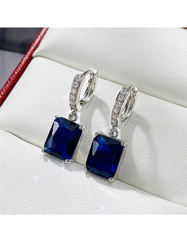 Jewels Galaxy Silver Plated Navy Blue Rectangular ...
