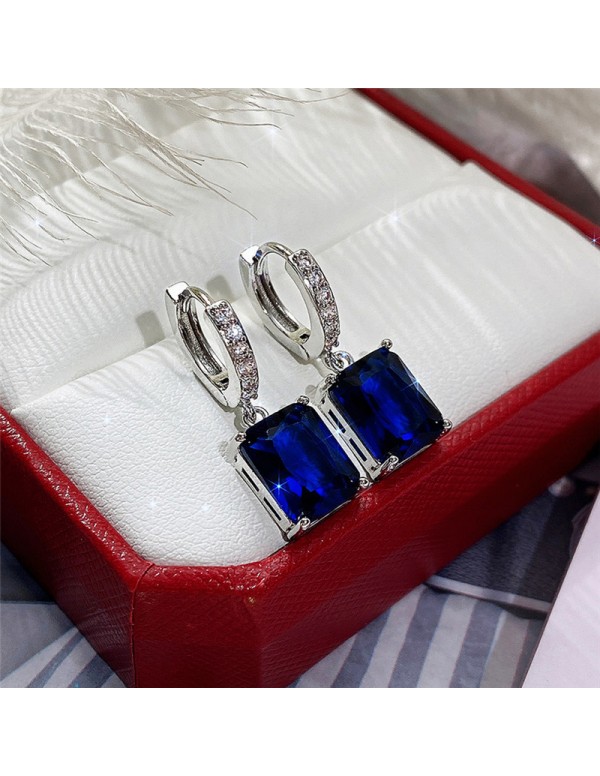 Jewels Galaxy Silver Plated Navy Blue Rectangular ...