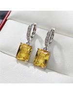 Jewels Galaxy Silver Plated Yellow Recta...