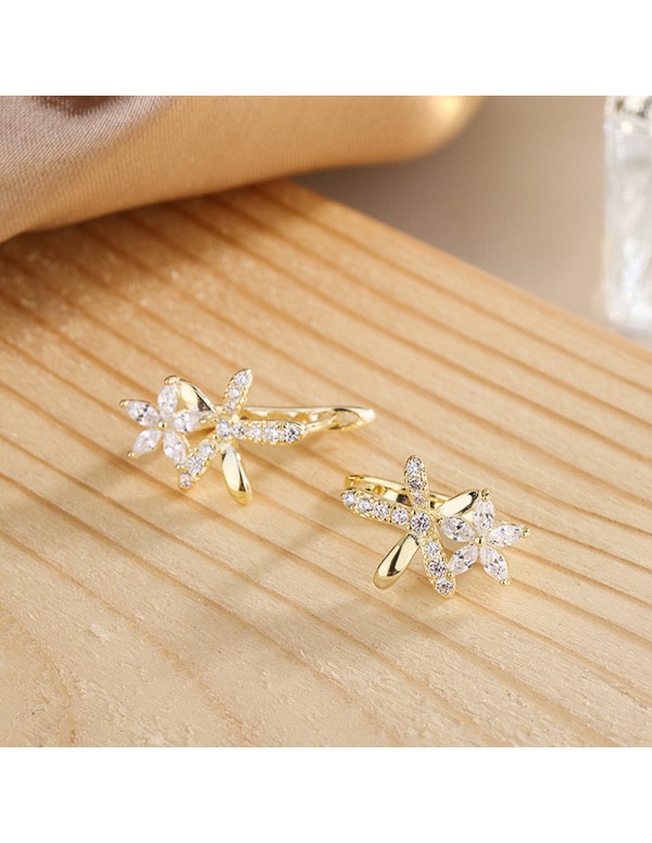 Jewels Galaxy Gold Plated American Diamond Studded Dual Star Shaped Earrings