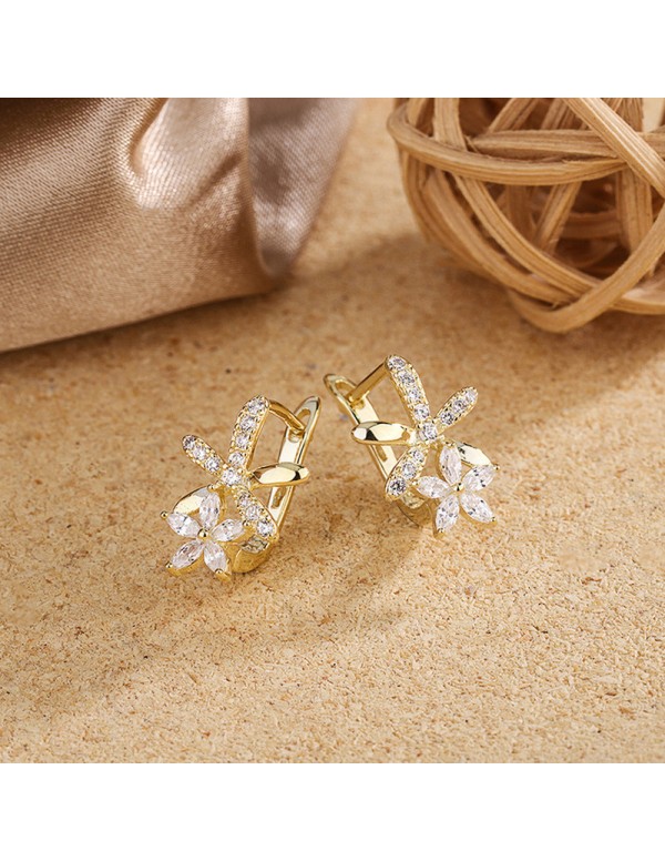 Jewels Galaxy Gold Plated American Diamond Studded Dual Star Shaped Earrings