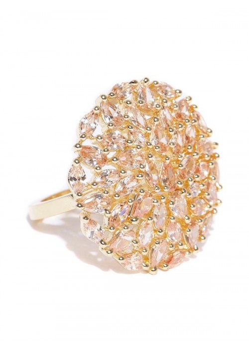 Jewels Galaxy Gold-Toned Stone-Studded Adjustable Ring 5710