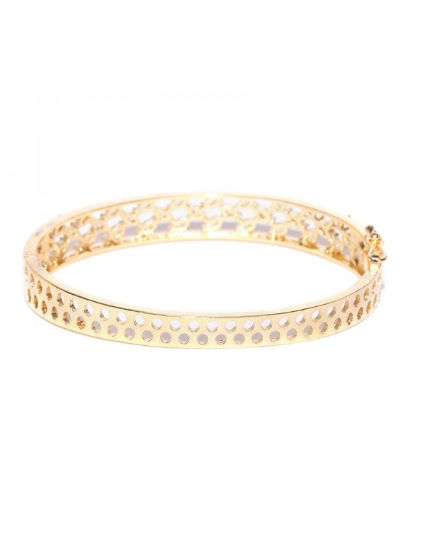 Jewels Galaxy Gold-Plated Stone-Studded Bangle-Style Bracelet 17030