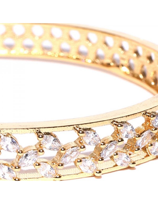 Jewels Galaxy Gold-Plated Stone-Studded Bangle-Style Bracelet 17030