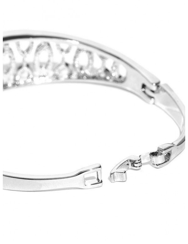 Silver-Plated Handcrafted Bangle-Style Bracelet 17105