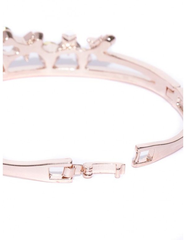 Rose Gold-Plated Handcrafted Bangle-Style Bracelet 17106
