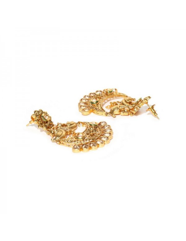 Jewels Galaxy Gold Plated Ethnic LCT Mayur inspired Chandelier Earrings 5053