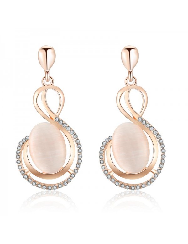 Jewels Galaxy Peach-Coloured Rose Gold-Plated Ston...