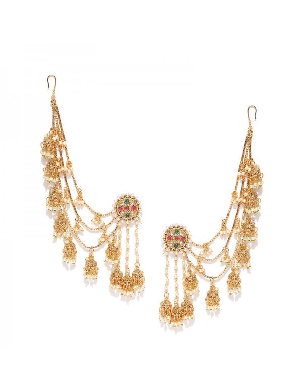 Jewels Galaxy Gold Plated Multicolor Bahubali Earr...