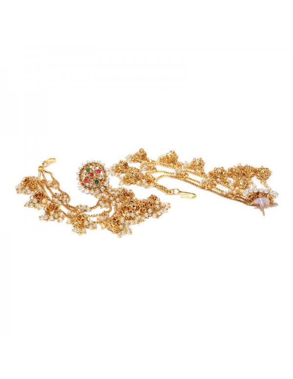 Jewels Galaxy Gold Plated Multicolor Bahubali Earrings 6159
