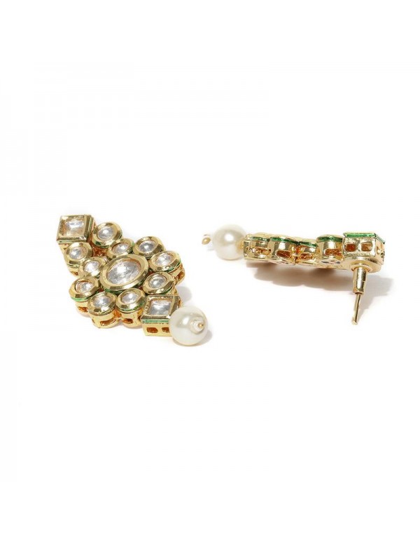 Jewels Galaxy Gold-Toned Kundan Jewellery Set 1489