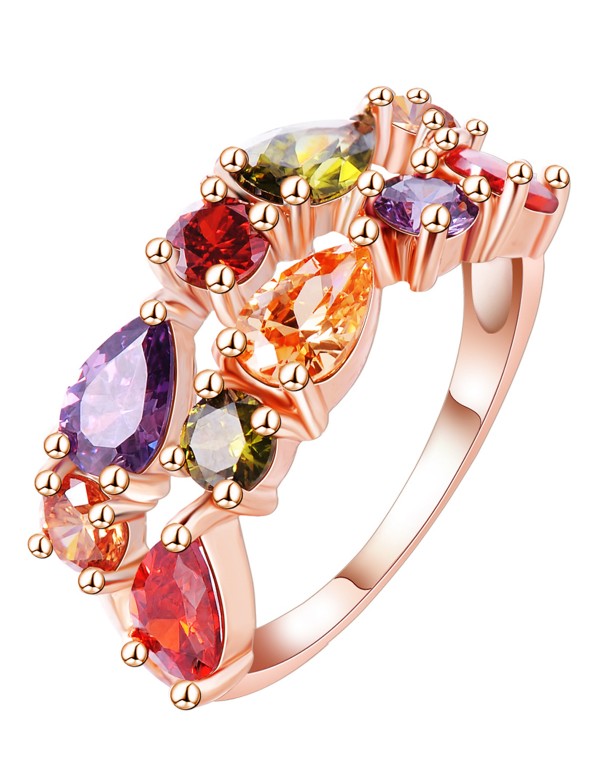 Jewels Galaxy Multicoloured 18K Rose Gold-Plated C...