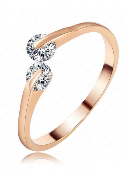 Jewels Galaxy 18K Rose Gold-Plated Stone-Studded Adjustable Ring 5031