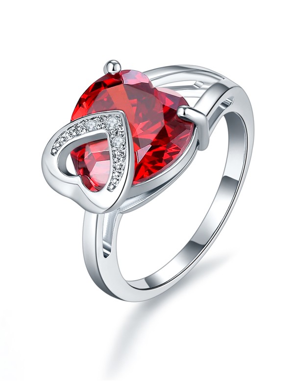 Jewels Galaxy Orange Platinum-Plated Silver Stone-...