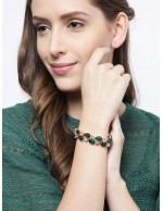 Jewels Galaxy Gold-Toned & Green Ros...