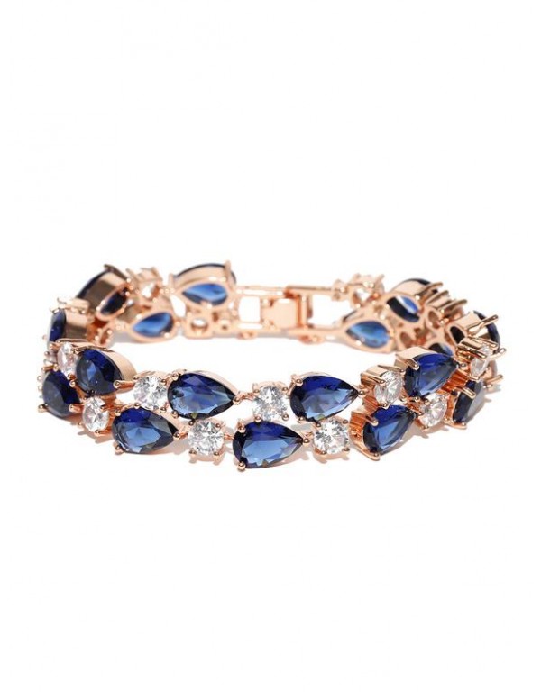 Jewels Galaxy Gold-Toned & Blue Rose Gold-Plat...