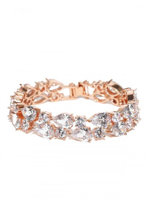 Jewels Galaxy Rose Gold-Plated Handcrafted Link Bracelet 3016