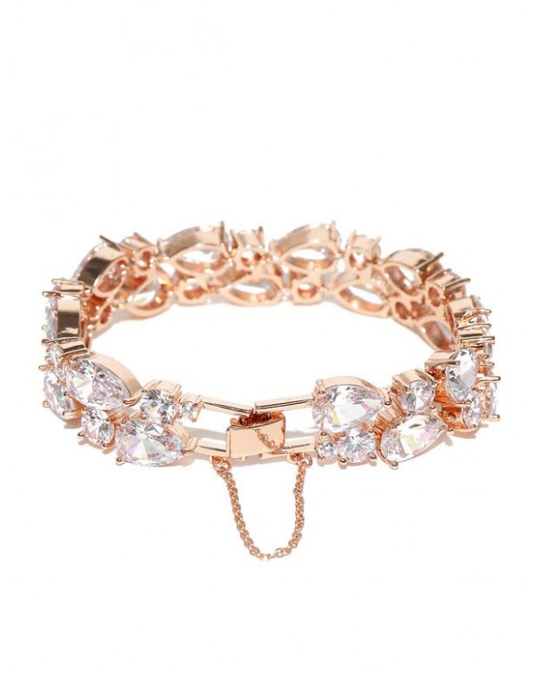 Jewels Galaxy Rose Gold-Plated Handcrafted Link Bracelet 3016