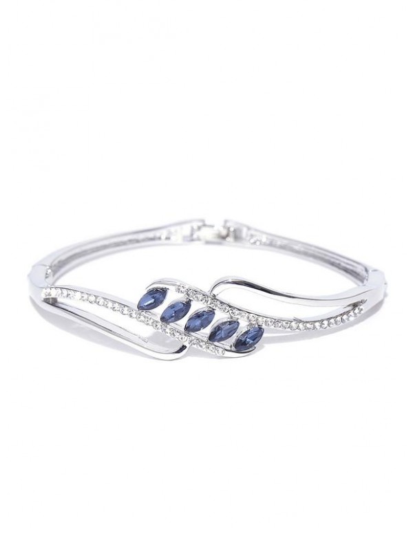 Jewels Galaxy Blue Platinum-Plated Handcrafted Ban...