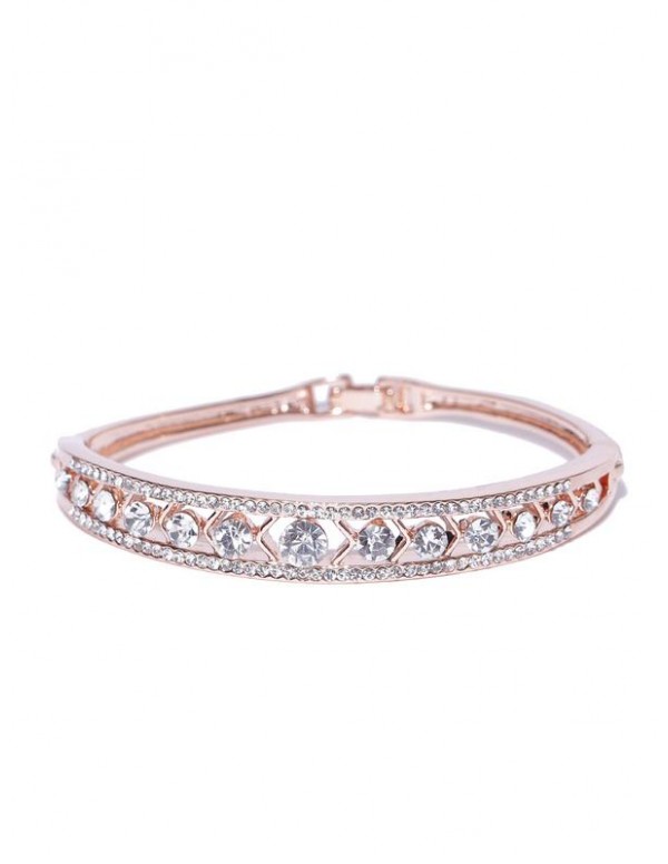 Jewels Galaxy Silver-Toned Rose Gold-Plated Handcr...