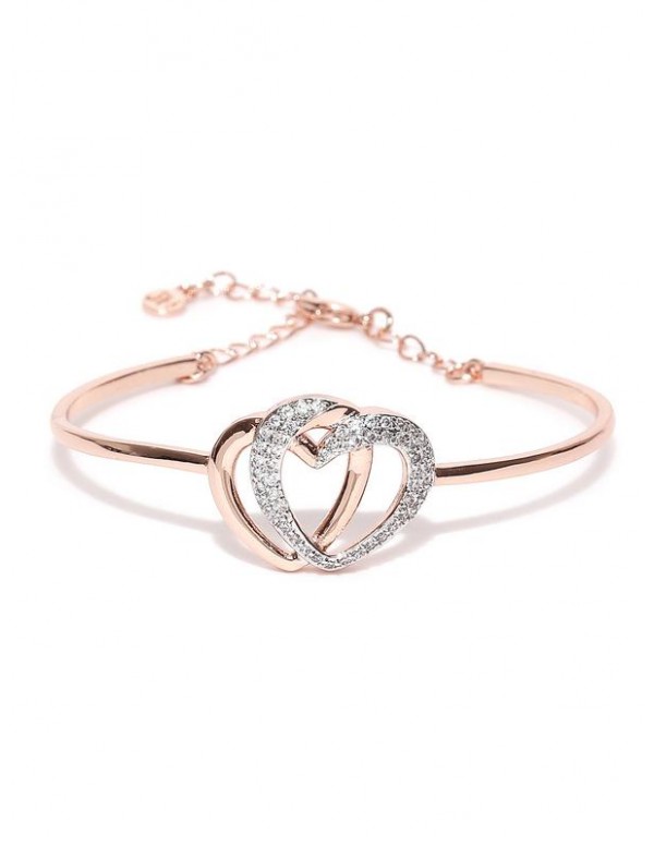Jewels Galaxy Rose Gold-Plated Handcrafted Bangle-...