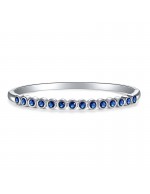 Silver-Toned & Navy Rhodium-Plated S...