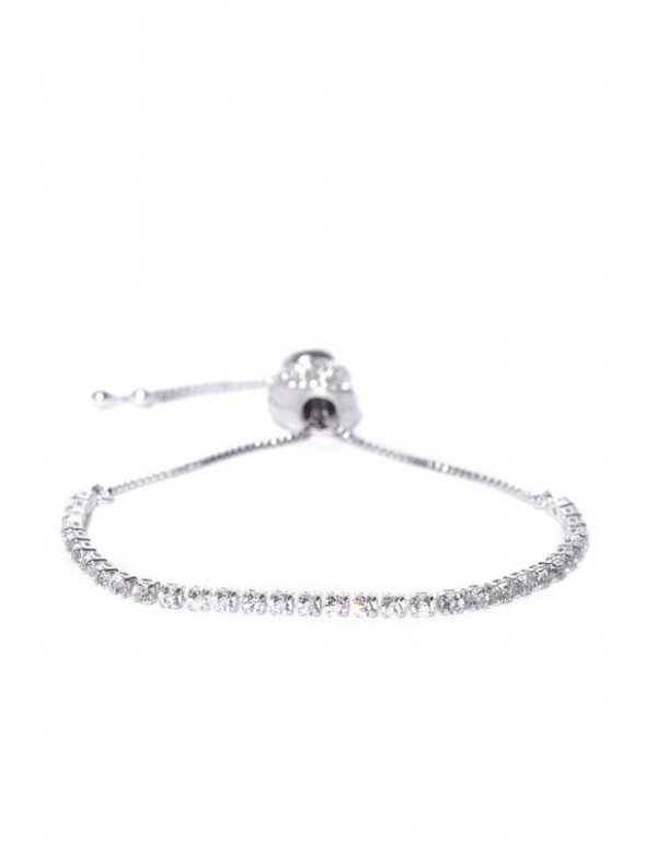 Silver-Plated Stone-Studded Bracelet 3291