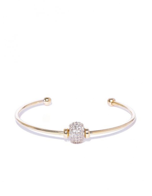 Gold-Plated Stone-Studded Cuff Bracelet 3293