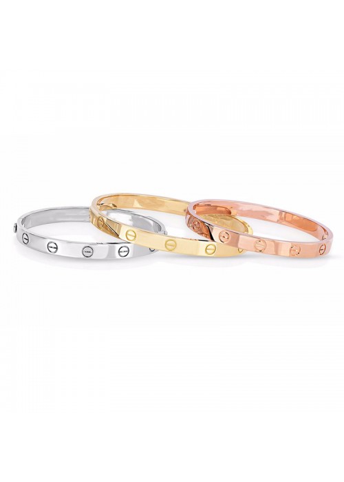 Jewels Galaxy Jewellery For Women Contemporary Rose-Silver-Gold Plated Love Bracelet Combo