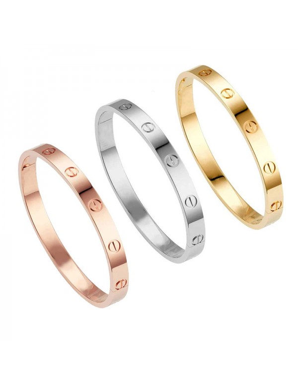 Jewels Galaxy Jewellery For Women Contemporary Rose-Silver-Gold Plated Love Bracelet Combo