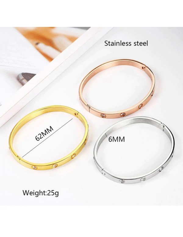 Jewels Galaxy Jewellery For Women Contemporary Rose-Silver-Gold Plated Love AD Bracelet Combo