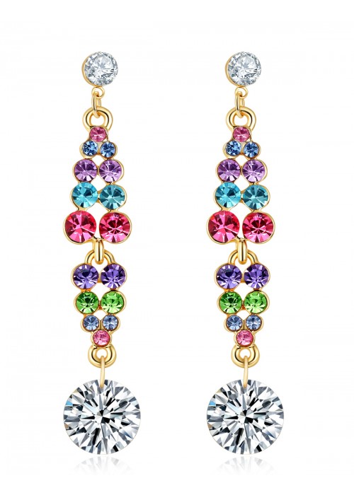 Jewels Galaxy Multicoloured Rose Gold-Plated Handcrafted Contemporary Drop Earrings 2379