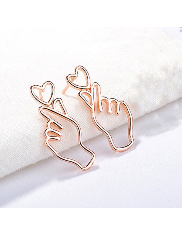 Jewels Galaxy Rose Gold Plated Finger Heart Style ...