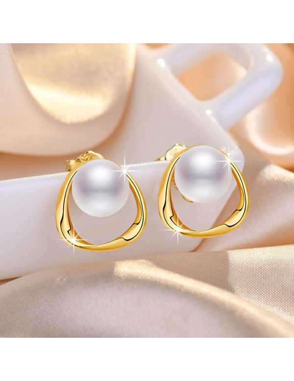 Jewels Galaxy Gold Plated Triangle Shaped Pearl St...