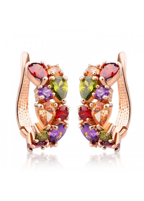 Jewels Galaxy Multicolor Rose Gold-Plated Handcrafted Ear Cuff 1008