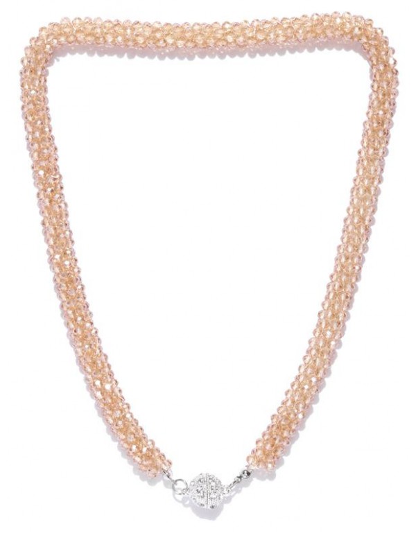 Gold-Toned Silver-Plated Beaded Handcrafted Necklace
 8043