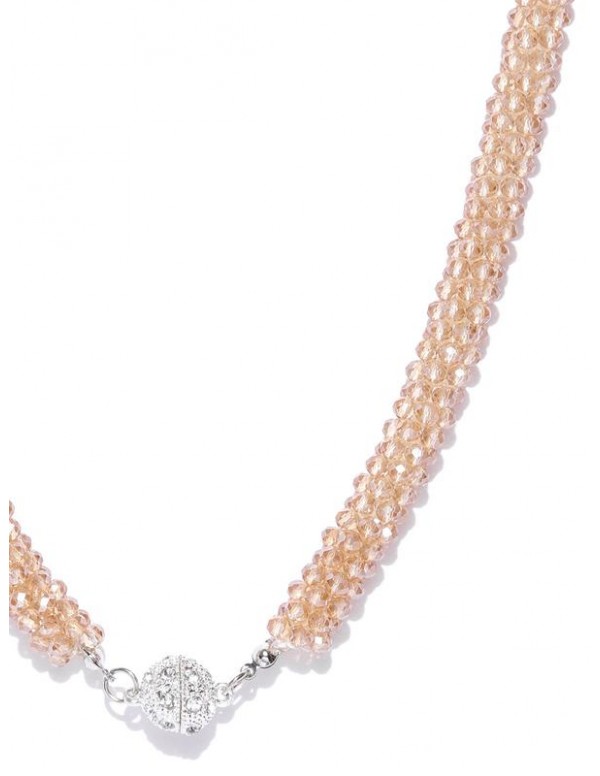 Gold-Toned Silver-Plated Beaded Handcrafted Necklace
 8043