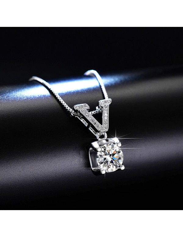Jewels Galaxy Silver Plated Crystal Studded V Shap...