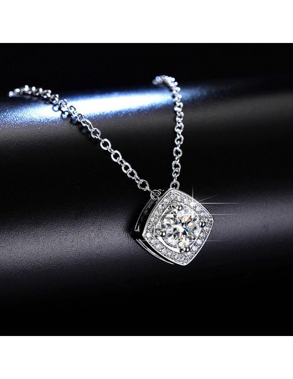 Jewels Galaxy Silver Plated Crystal Studded Square...