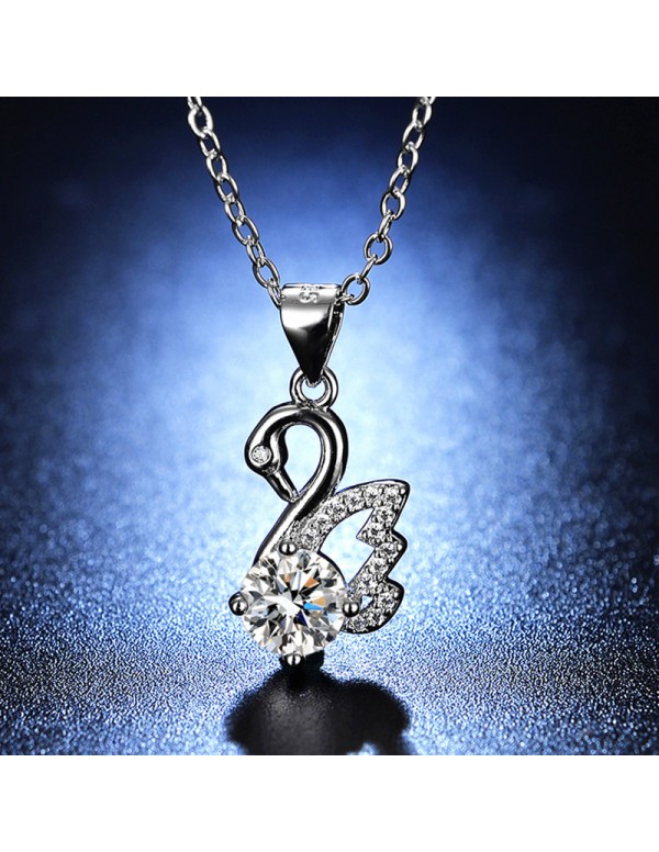 Jewels Galaxy Silver Plated Crystal Studded Swan i...