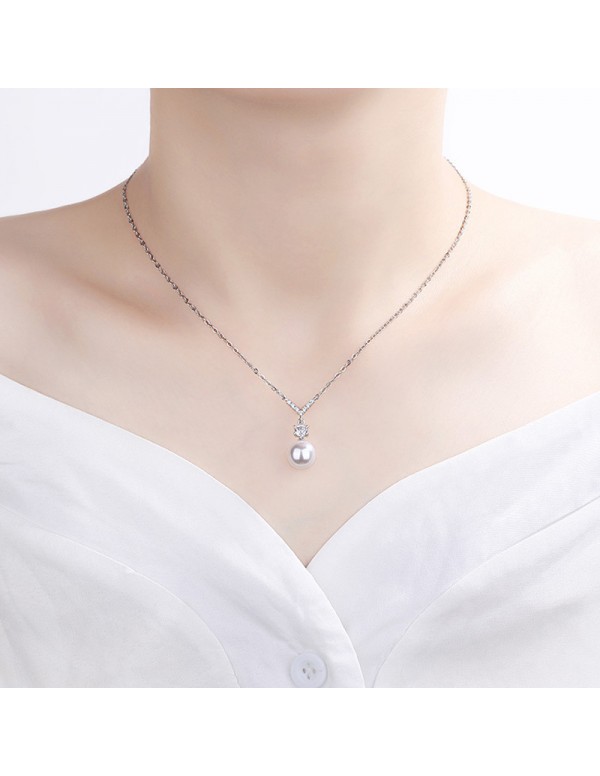 Jewels Galaxy Silver Plated American Diamond Studded Contemporary Korean Pendant