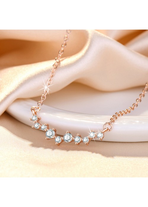 Jewels Galaxy Rose Gold Plated American Diamond Studded Contemporary Korean Pendant
