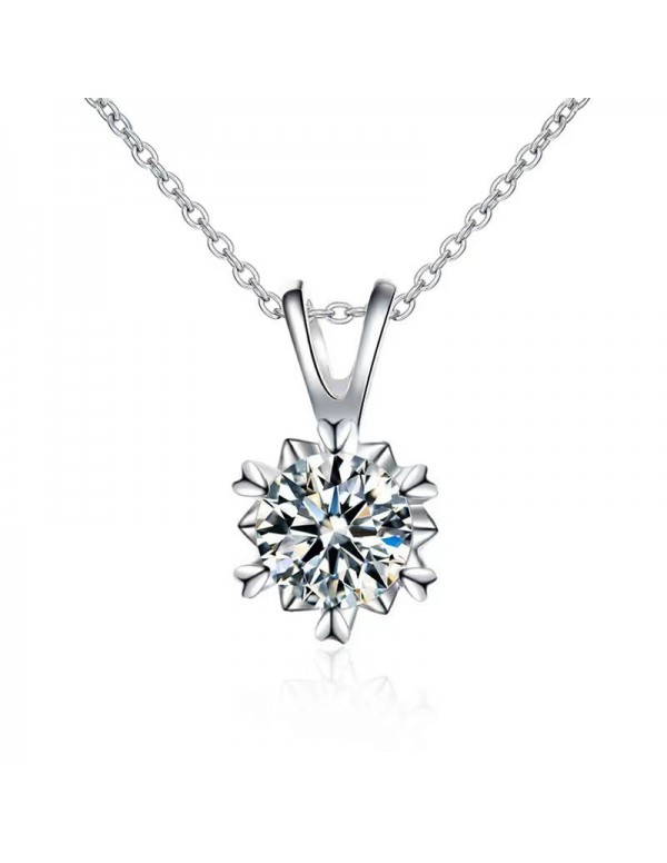 Jewels Galaxy Silver Plated American Diamond Studded Rown Contemporary Pendant