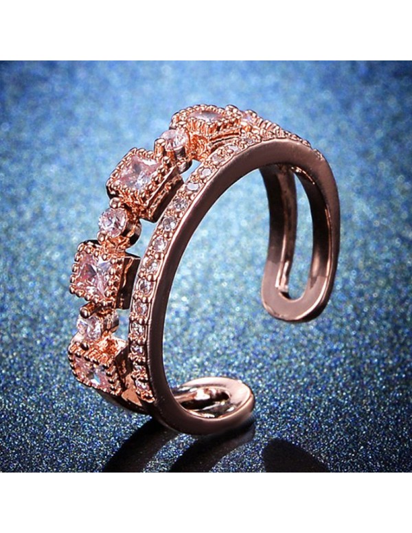 Jewels Galaxy Rose Gold Plated American Diamond St...