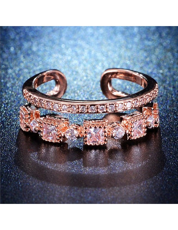 Jewels Galaxy Rose Gold Plated American Diamond St...