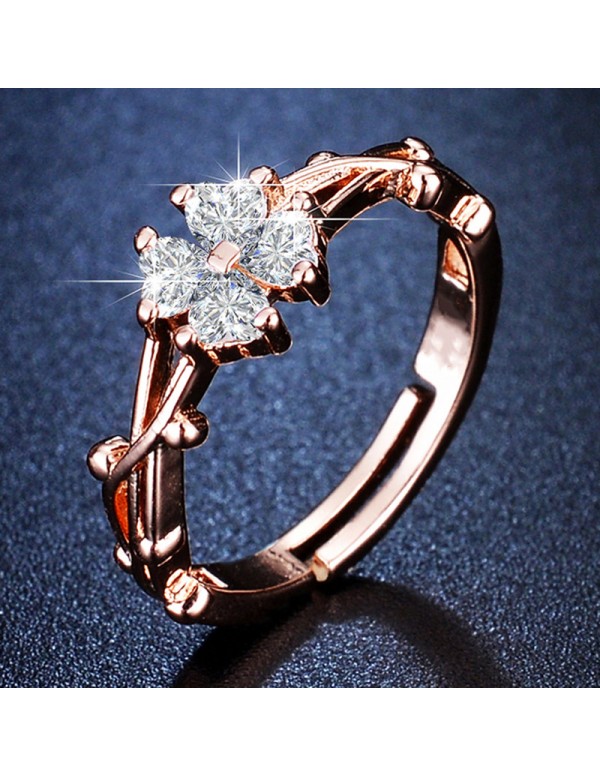 Jewels Galaxy Rose Gold Plated American Diamond St...