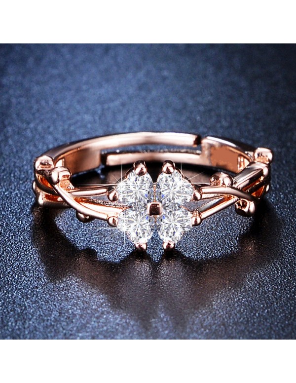 Jewels Galaxy Rose Gold Plated American Diamond St...